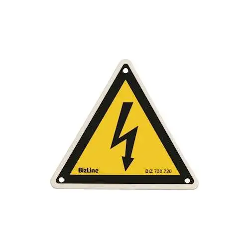 Bizline | Affichette triangle 'Danger électrique' 100 x 100 mm PVC (x 3) - Ref : 730720
