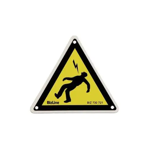 Bizline | Affichette triangle 'Homme foudroyé' 100 x 100 mm PVC (x 3) - Ref : 730721