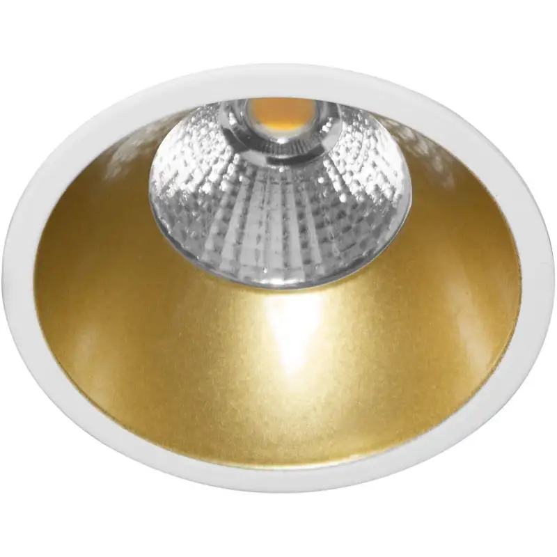 AL3012 RD 9W 1050Lm 3000K 38° IP44 DIM Blanc mat - Doré