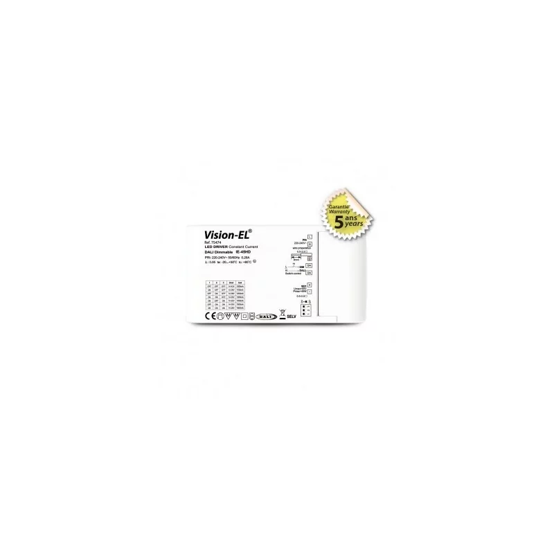 Alimentation pour LED 14-43VDC Dali push 45W 1050-1600MA