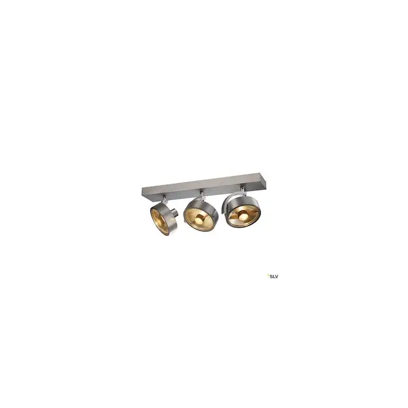 Applique et plafonnier KALU 3 lampes - QPAR111 - 225W - rond - alu brossé