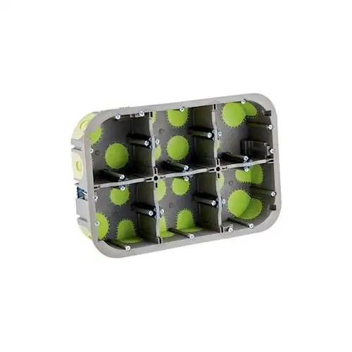 Bizline | Boîte multiposte d'appareillage R'Box D 67 mm entraxe 71 mm 3 x 2 postes 50 mm - Ref : 500640
