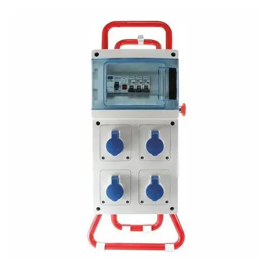 Coffret de chantier monophasé IP44 - 4 PC 2P+T 230 V 16 A avec support