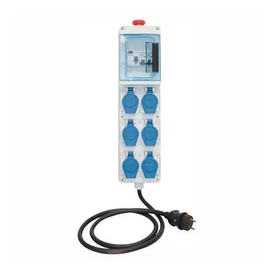 Coffret de chantier monophasé IP55 - 6 PC 2P+T 230 V 16 A
