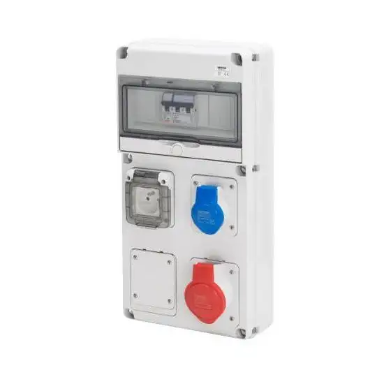 Coffret de chantier précâblé - 400V - 2 prises 2P+T 16A / 1 prise 3P+T 32A - IP44