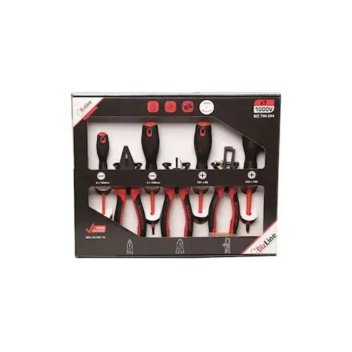 Bizline | Kit de 4 tournevis et 3 pinces isolés 1000 V - Ref : 790094