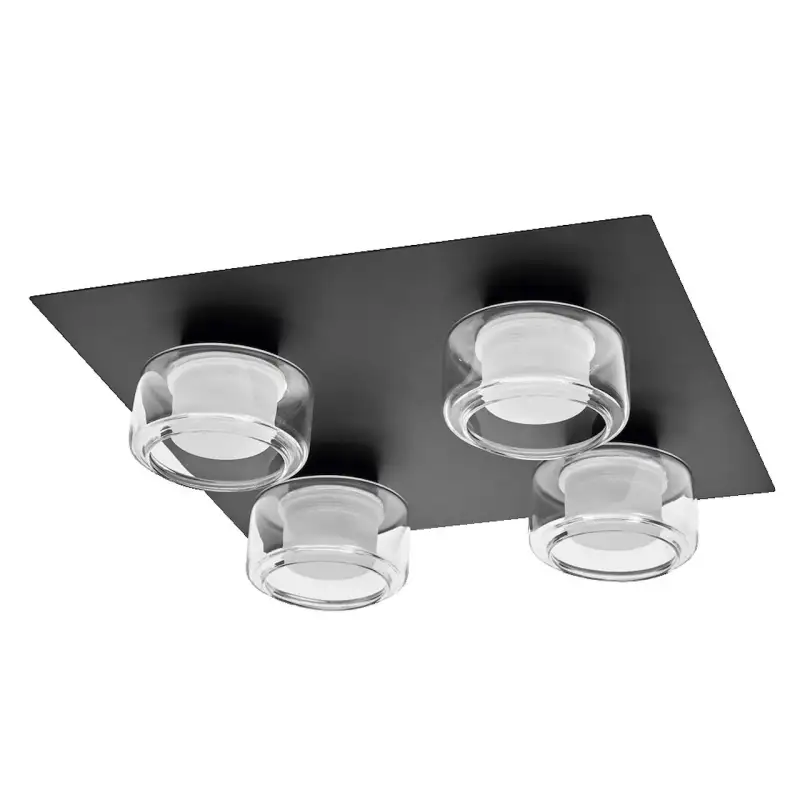ORBIS FLAME QUATTRO noir 22W 1400lm CLICK CCT IP44 plafonnier salle de bain