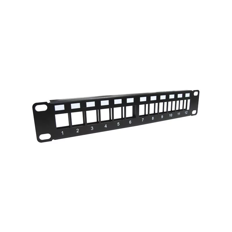 Panneau de brassage à équiper FTP Keystone - 10" - 12 ports - Noir