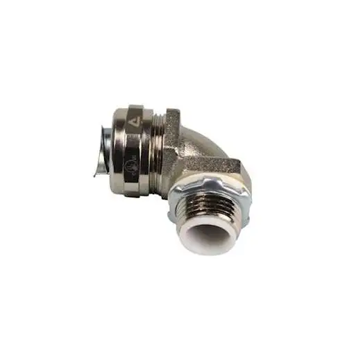 Anamet | Racc. Comp. 90DEG, Fixe, Lait. nick., C/Ecrou, NPT 1/2' - Gaine SEALTITE 1/2' - Ref : 7149162
