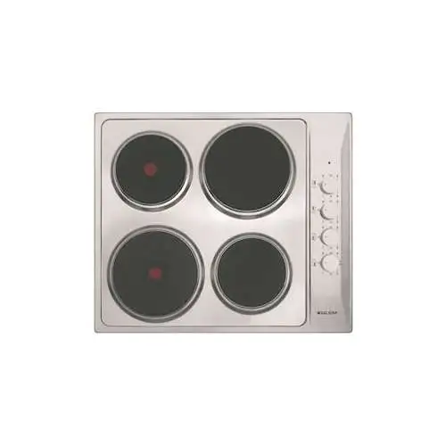 Airlux | Table inox électrique 60 cm - 4 foyers électriques dont 2 rapides - 6 kW - Ref : GTL640IX