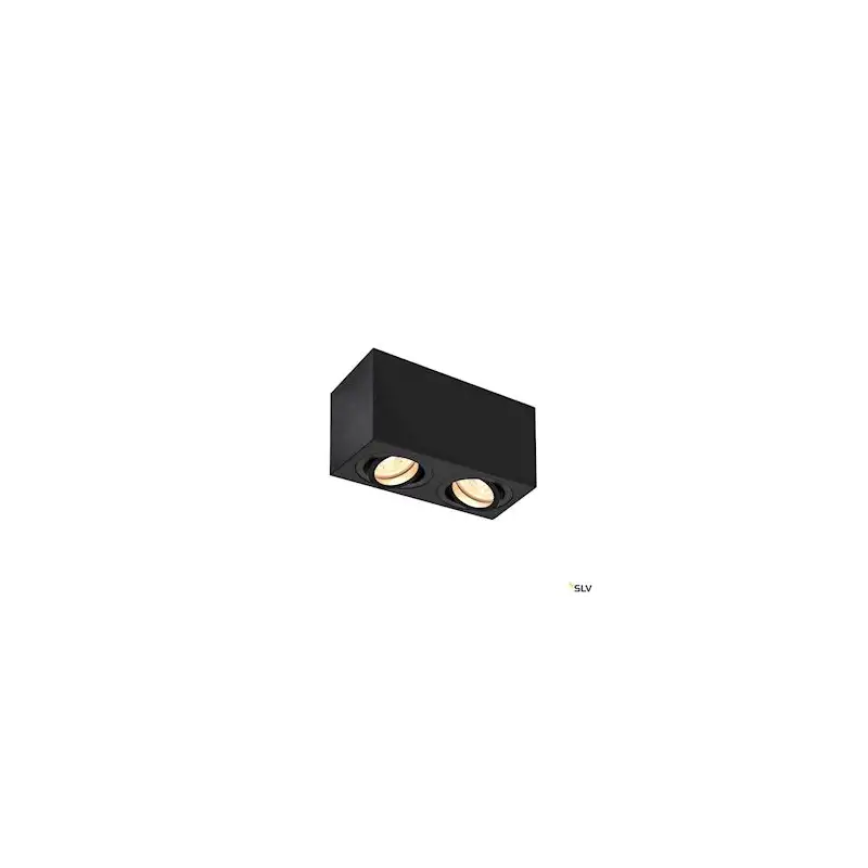 TRILEDO Double plafonnier en saillie noir qpar51 10W max.