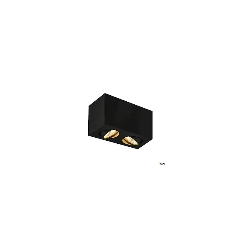 Triledo plafonnier intérieur double rectangulaire noir LED 14W 3000K