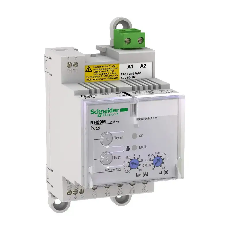 VigiPacT Vigirex - relais de protection différentielle RH99M - 48V CA - sensibilité 0,03-30A - réarmement manuel